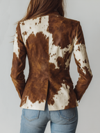 Agathe | Blazer Vintage Estampado Vaca Eco-Responsable
