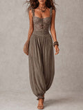 Wanda | Mono Bohemio con Encaje y Pantalón Fluido