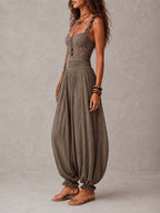 Wanda | Mono Bohemio con Encaje y Pantalón Fluido