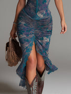 Lena | Vestido Midi Floral con Encaje