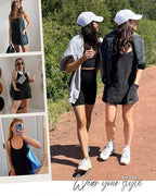 Mono-Vestido de Tirantes Finos con Escote V