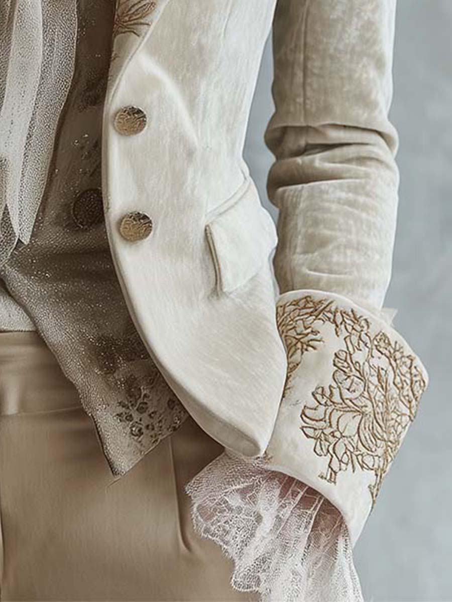 Constance | Blazer Marfil Bordado Sastre
