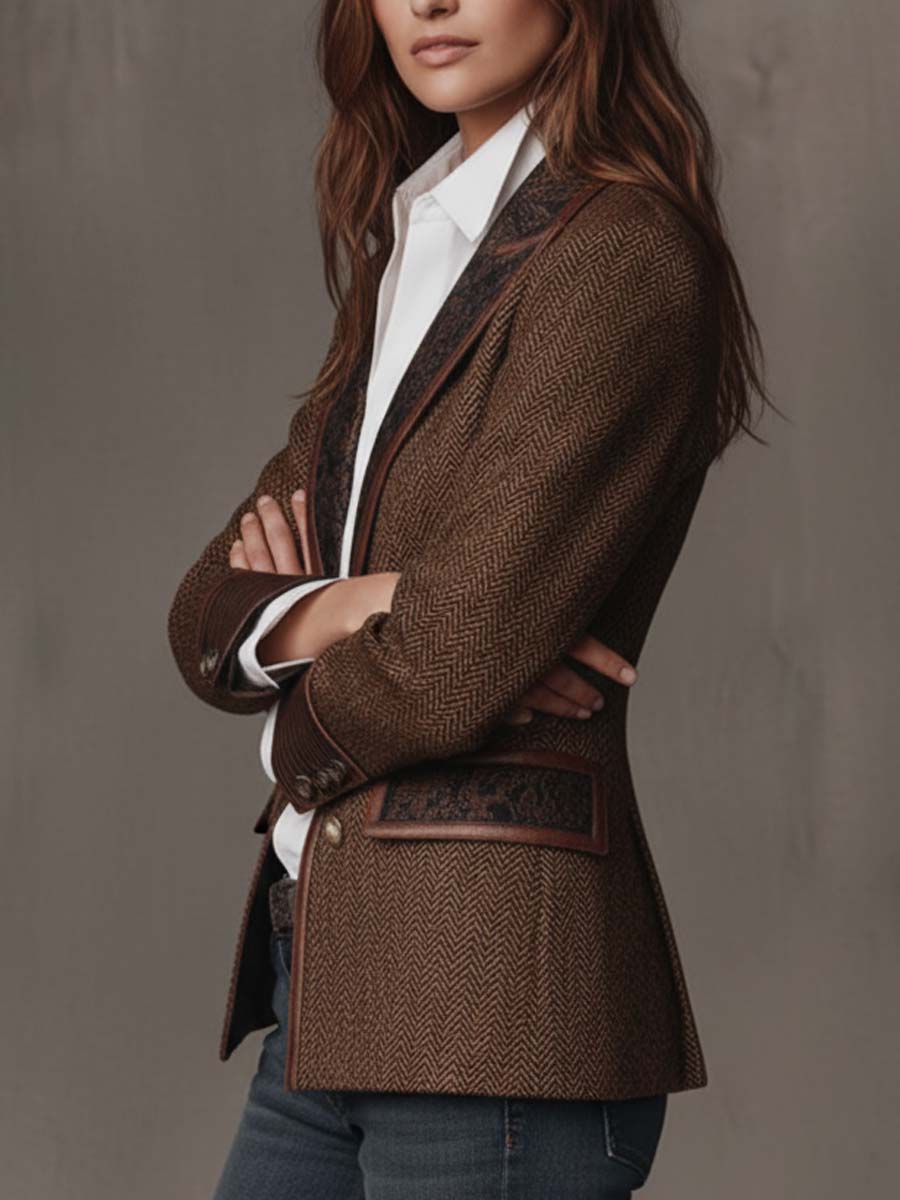 Gisèle | Blazer con Paneles Estampado Espiga