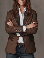 Gisèle | Blazer con Paneles Estampado Espiga