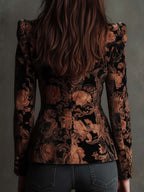 Bertille | Blazer Sastre Floral Negro y Bronce