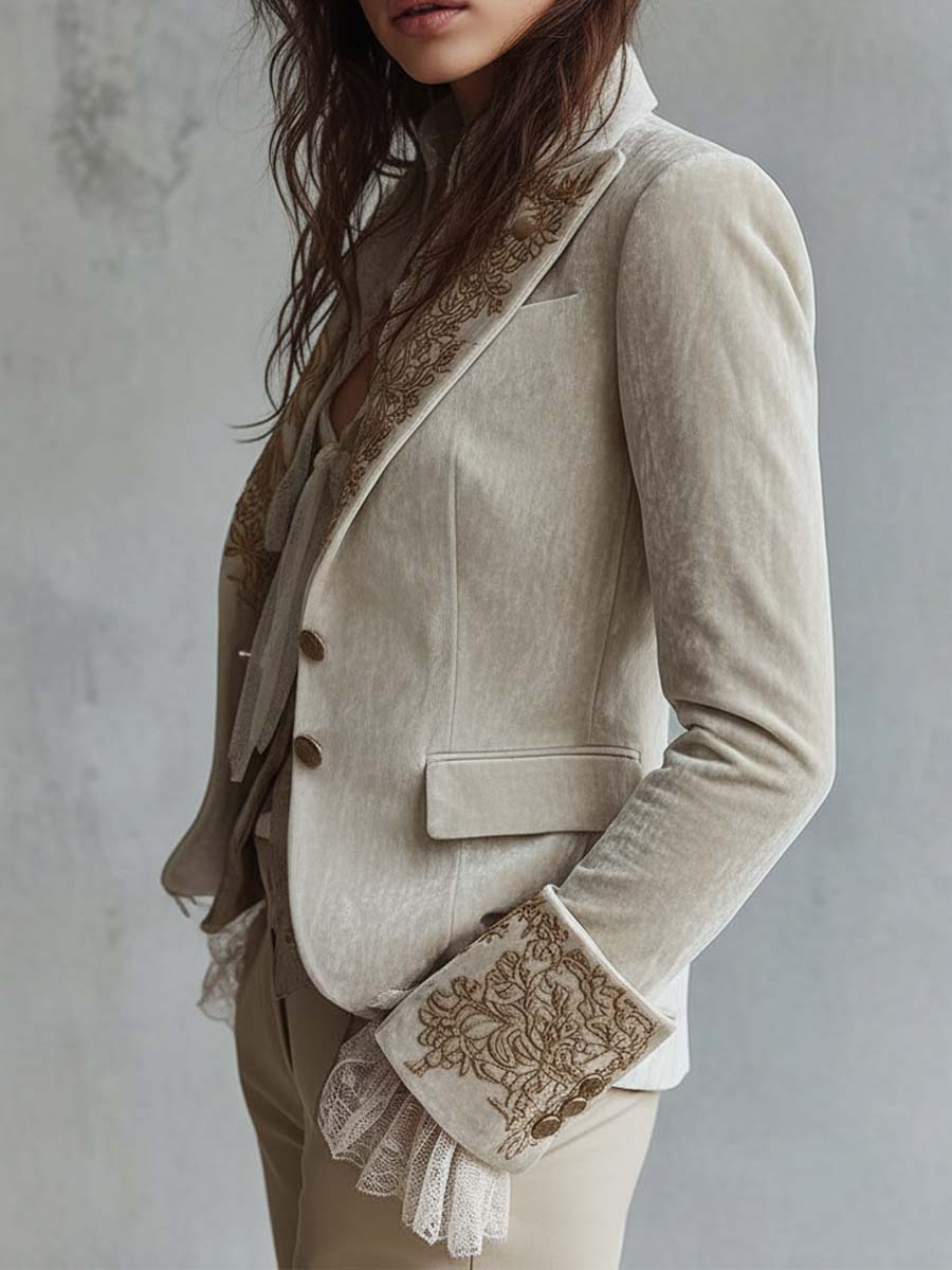 Constance | Blazer Marfil Bordado Sastre