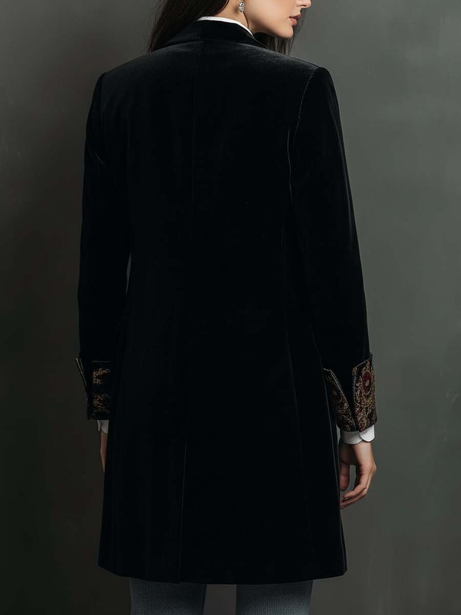 Léontine | Blazer Entallado Estampado Barroco Negro