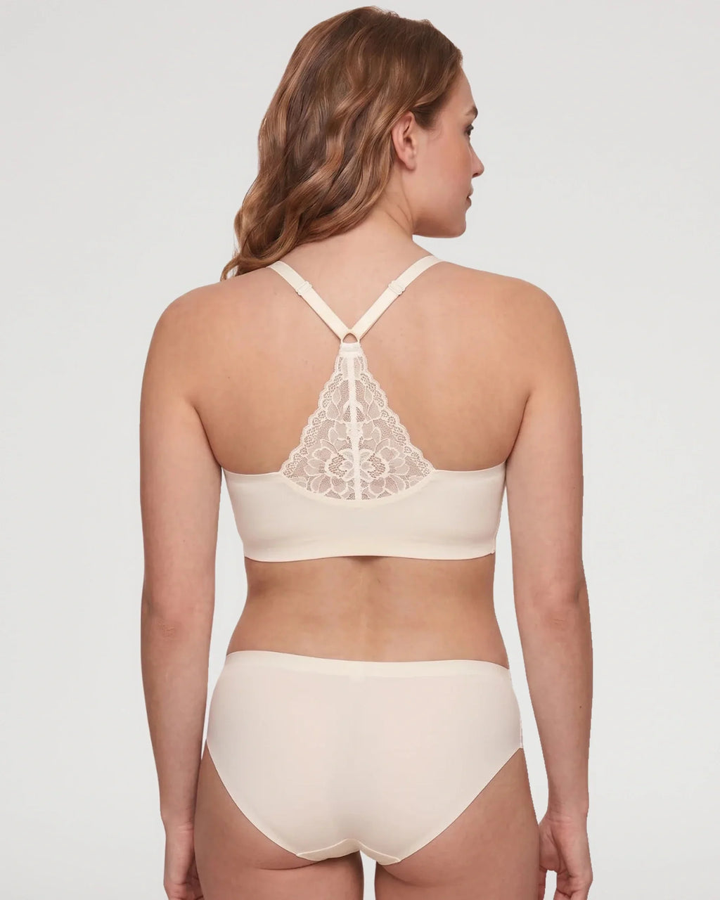 Bralette de Encaje con Escote V y Espalda de Encaje