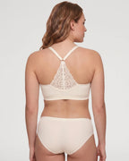 Bralette de Encaje con Escote V y Espalda de Encaje