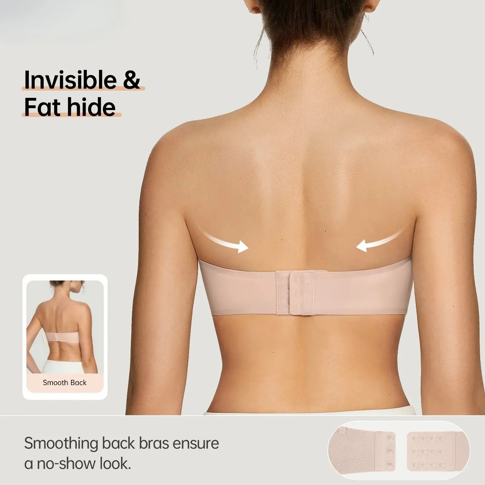 Sujetador Sin Tirantes Antideslizante Push-Up Sin Aros