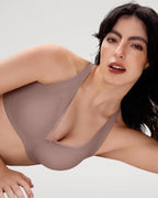 Sujetador Push-Up Escotado de Tul Sin Aros y Sin Costuras