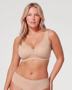 Sujetador Push-Up Escotado de Tul Sin Aros y Sin Costuras