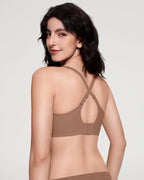 Sujetador Push-Up Escotado de Tul Sin Aros y Sin Costuras