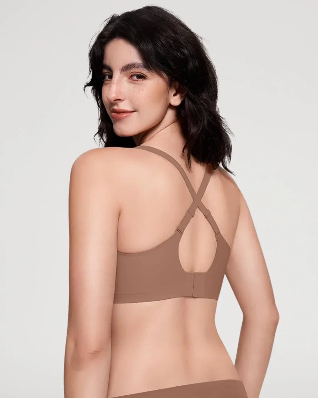 Sujetador Push-Up Escotado de Tul Sin Aros y Sin Costuras