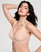 Sujetador Push-Up Escotado de Tul Sin Aros y Sin Costuras