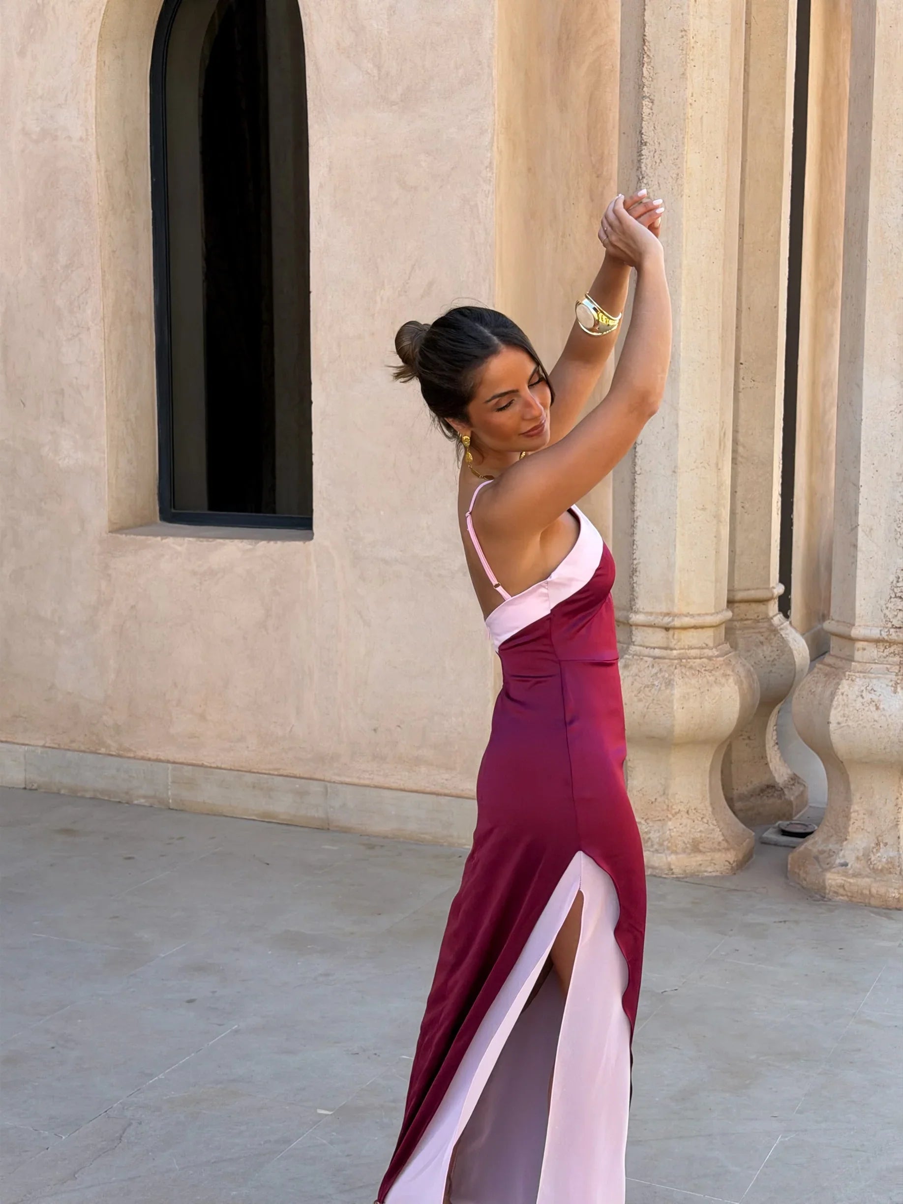 Vestido Oasis en burdeos
