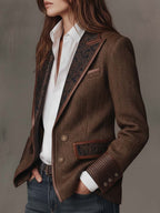 Gisèle | Blazer con Paneles Estampado Espiga