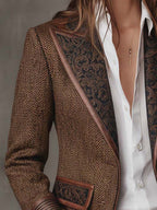 Gisèle | Blazer con Paneles Estampado Espiga
