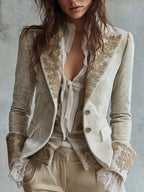 Constance | Blazer Marfil Bordado Sastre