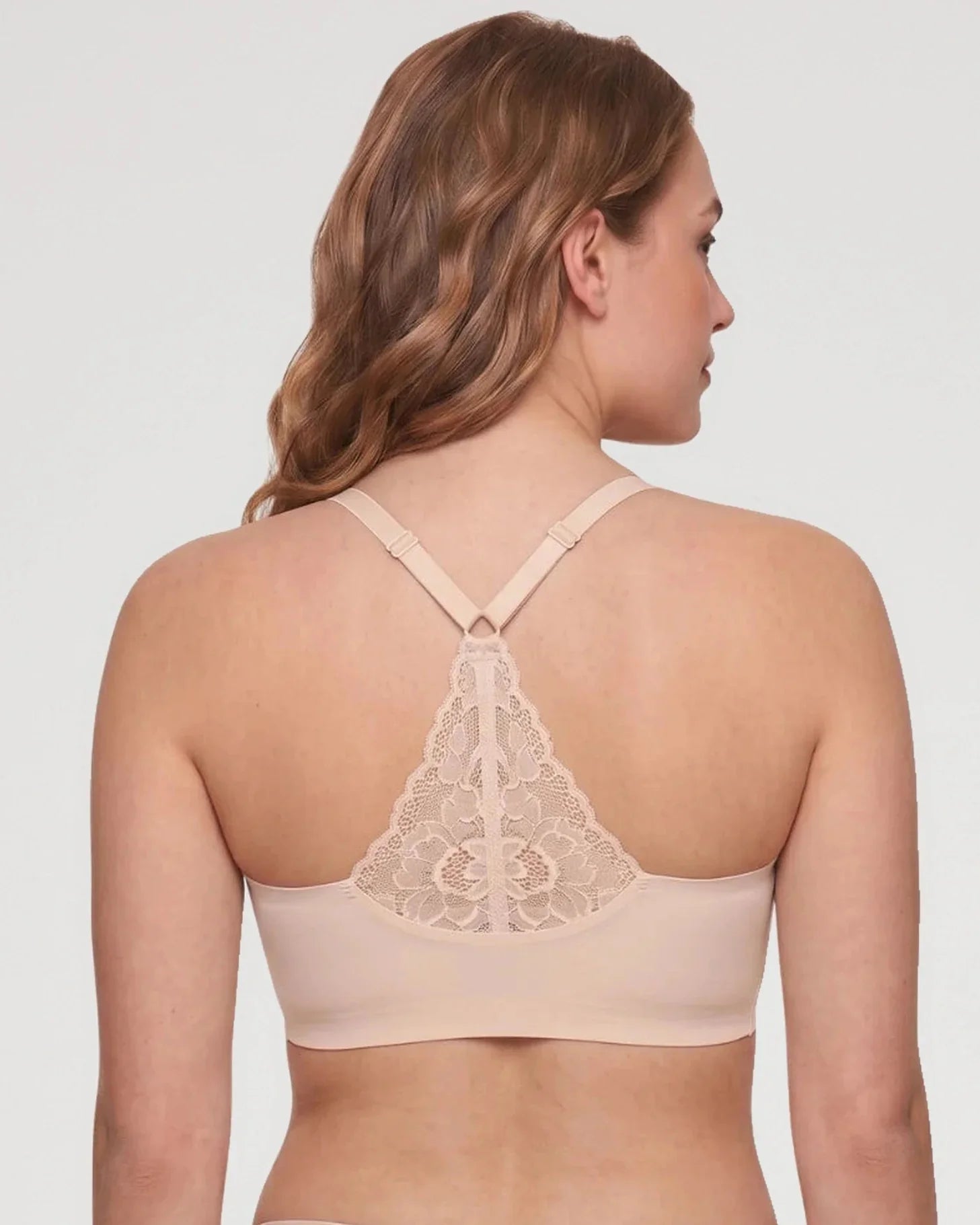 Bralette de Encaje con Escote V y Espalda de Encaje