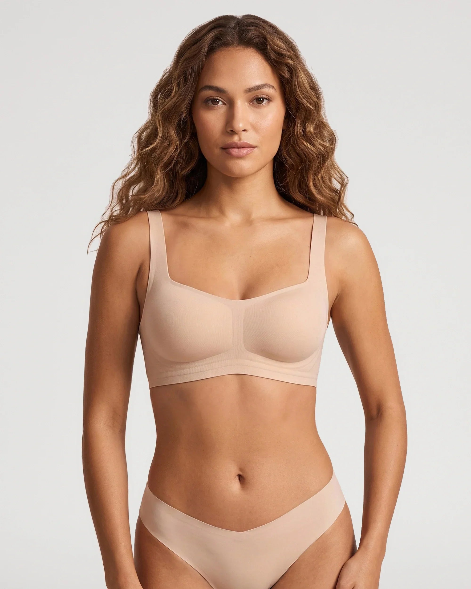 Conjunto Bralette Sin Costuras de Escote Cuadrado + Braguita