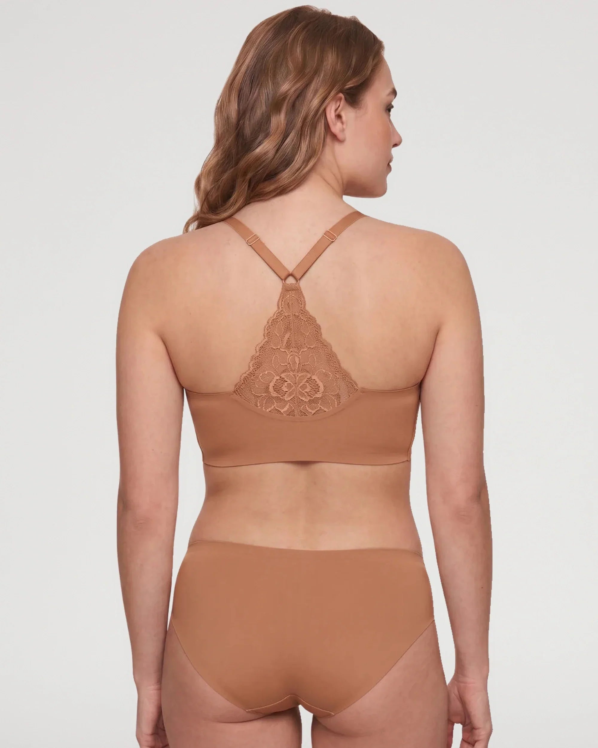 Bralette de Encaje con Escote V y Espalda de Encaje