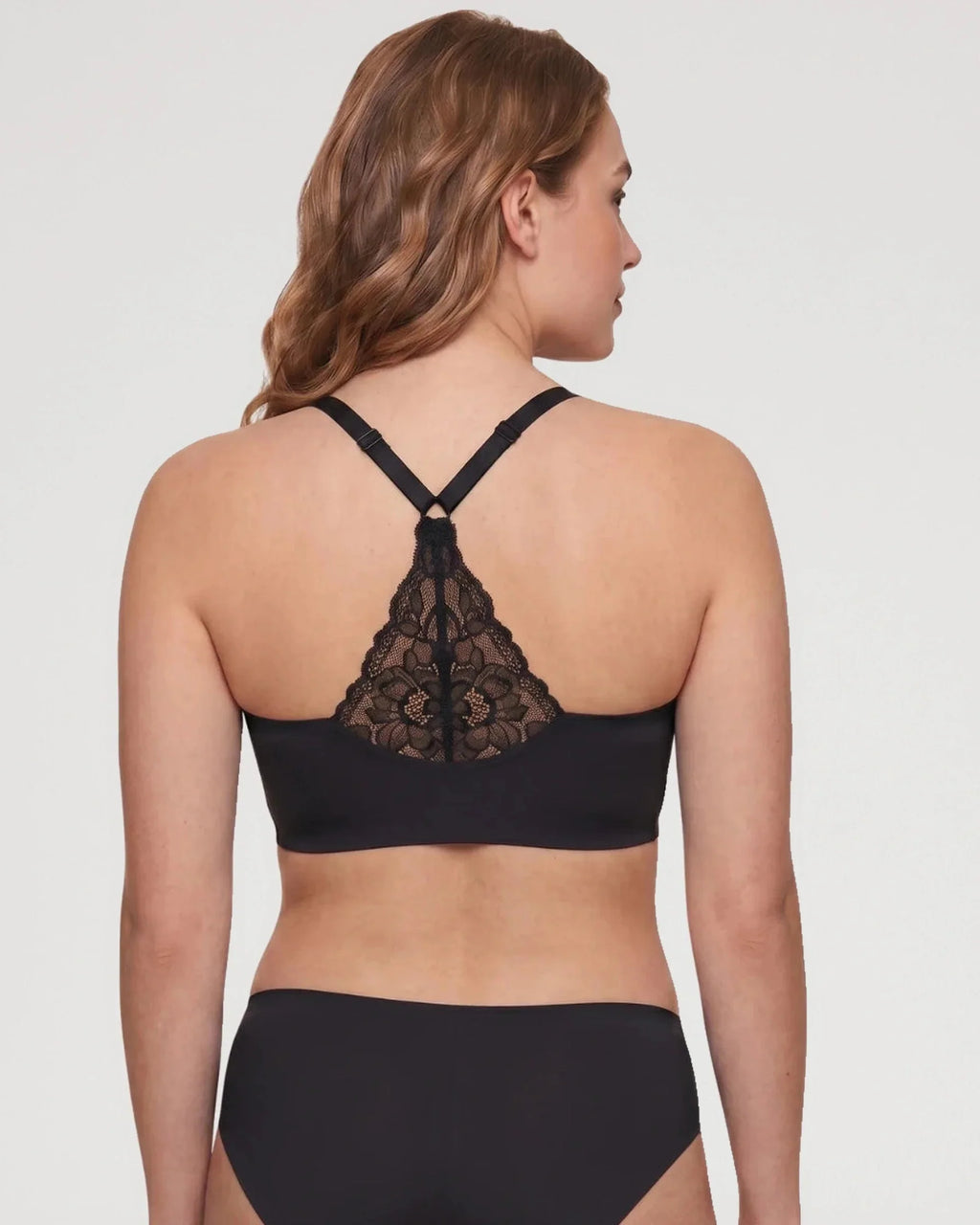 Bralette de Encaje con Escote V y Espalda de Encaje