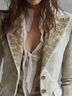 Constance | Blazer Marfil Bordado Sastre