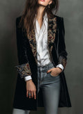 Léontine | Blazer Entallado Estampado Barroco Negro