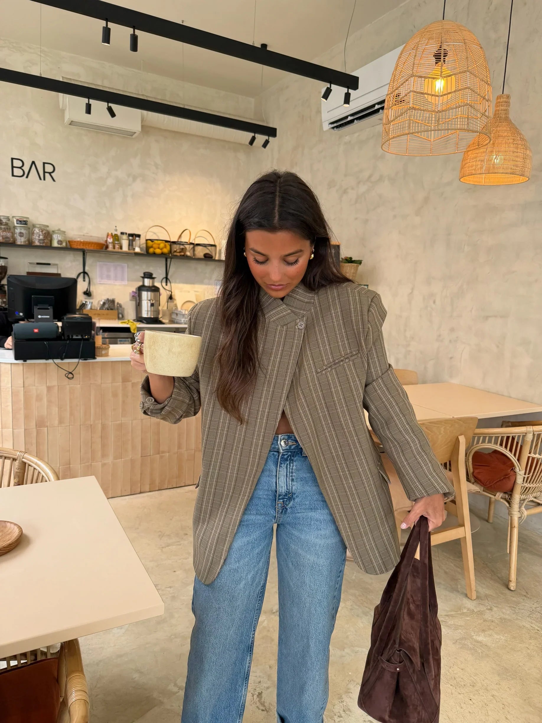 Blazer Verona Cuadros Taupe™
