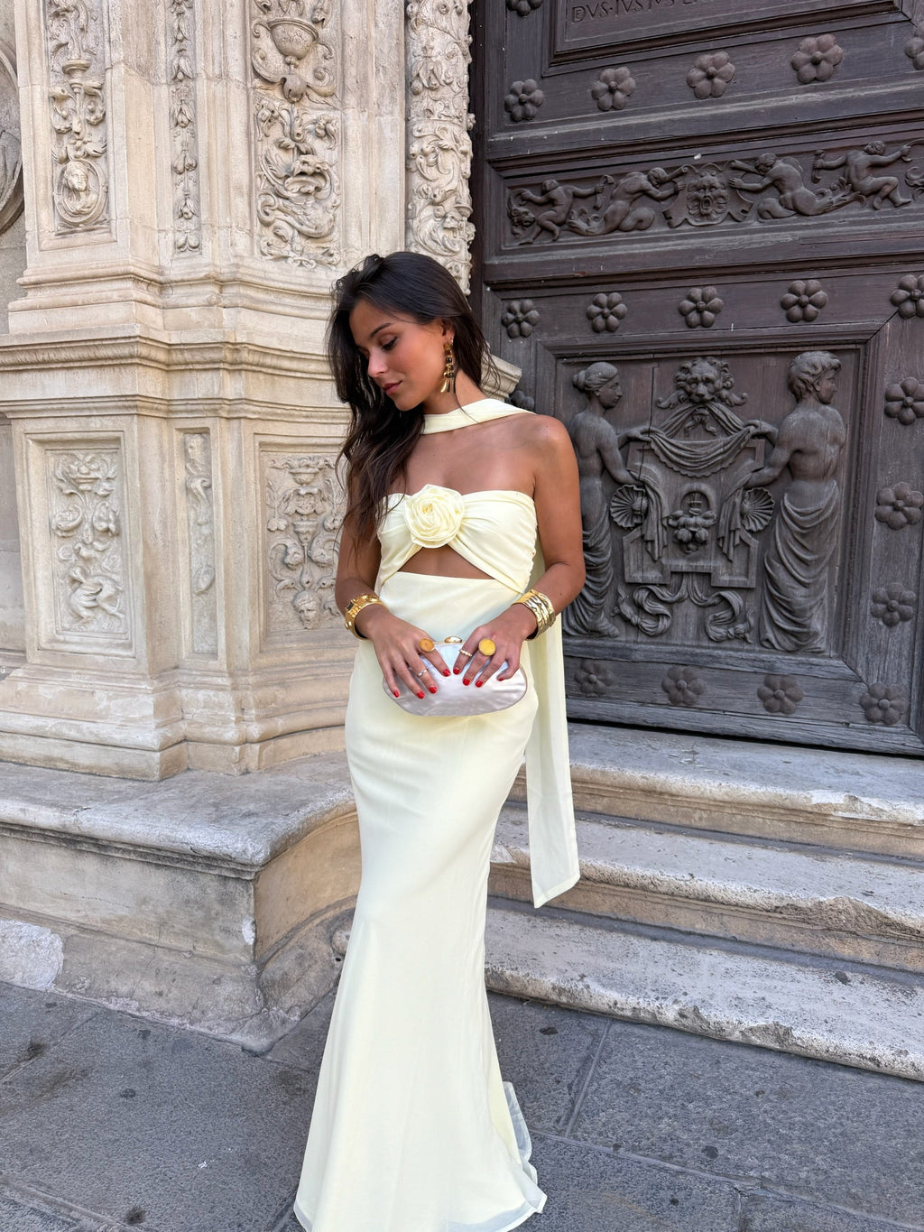 Pastel Yellow with Flower Dress