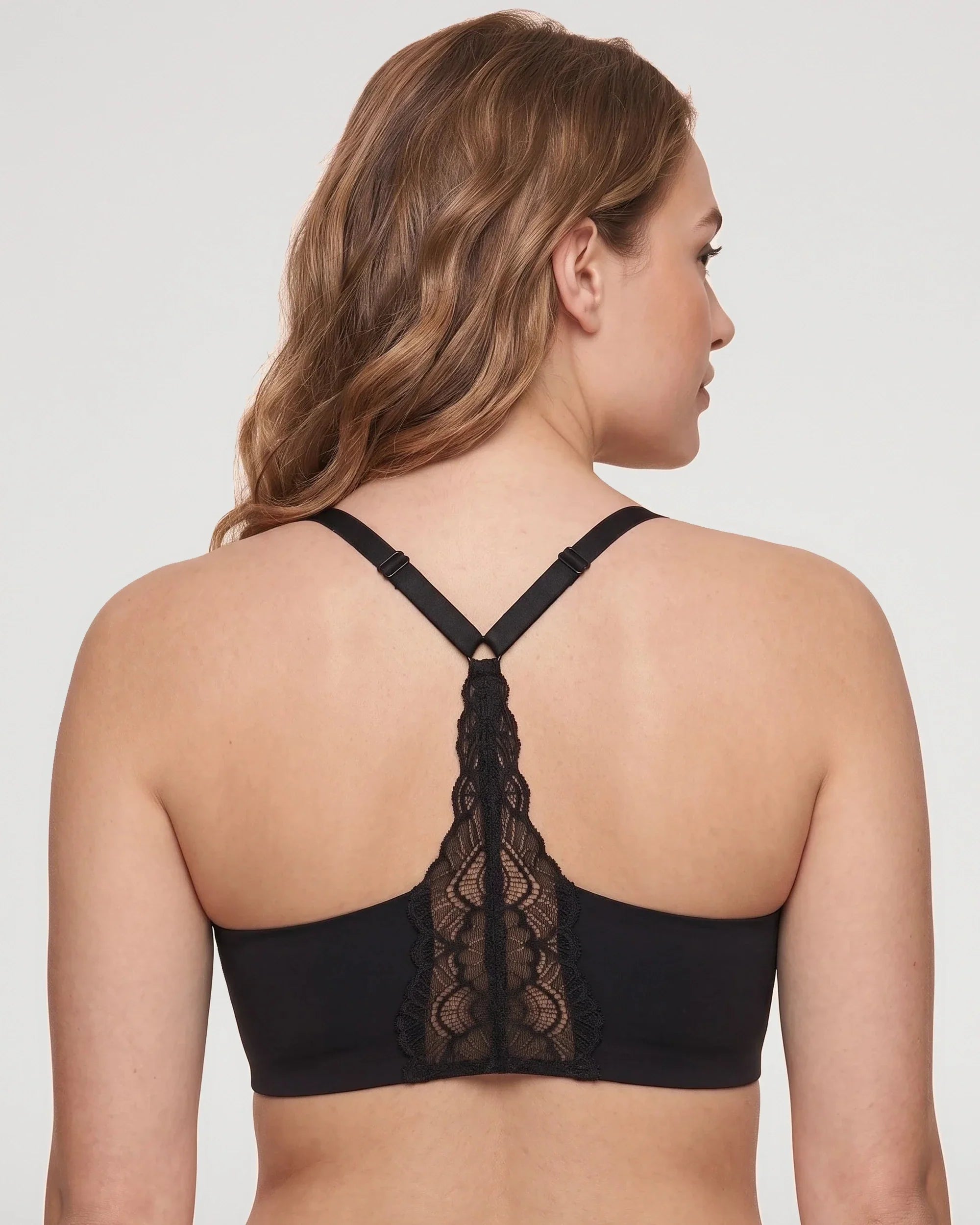 Bralette de Encaje con Escote V y Espalda Nadadora
