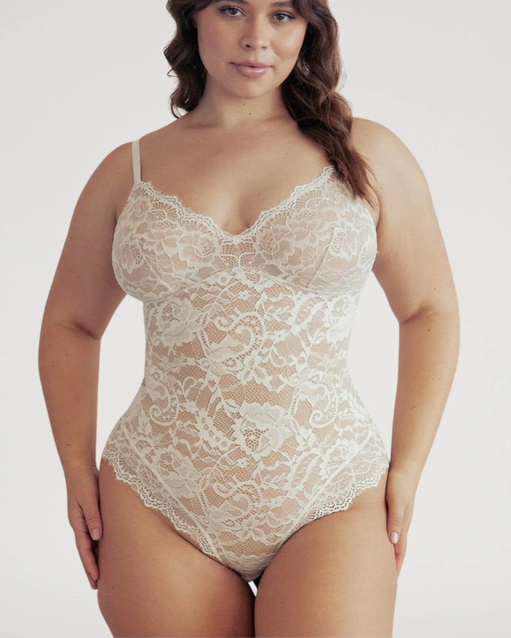 Body de Encaje Transpirable con Escote V