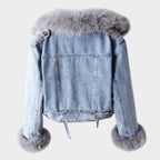 Alessia™ | Chaqueta Vaquera Mujer con Cuello de Pelo