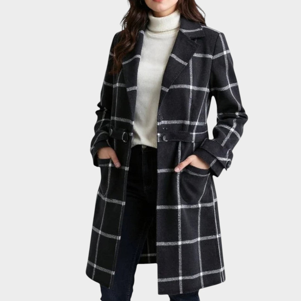 Adriana™ | Abrigo Clásico de Invierno con Estampado de Cuadros