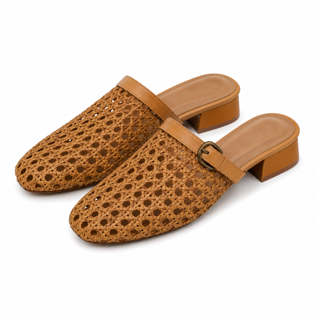 MONVETTA™ | Zapatos Retro Tejidos con Tacón de Bloque
