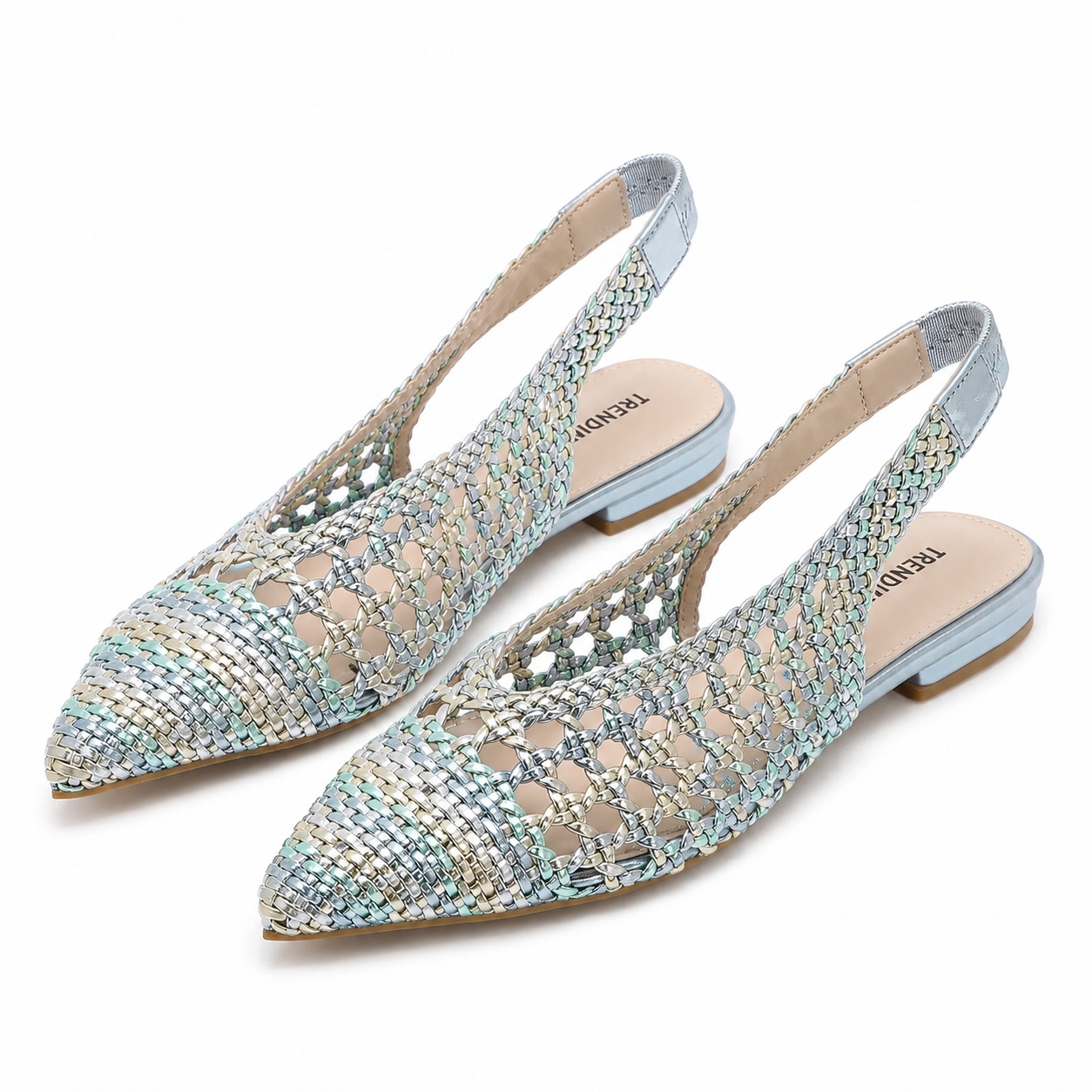 TRENDIVA™ | Sandalias Planas Trenzadas Puntiaguda
