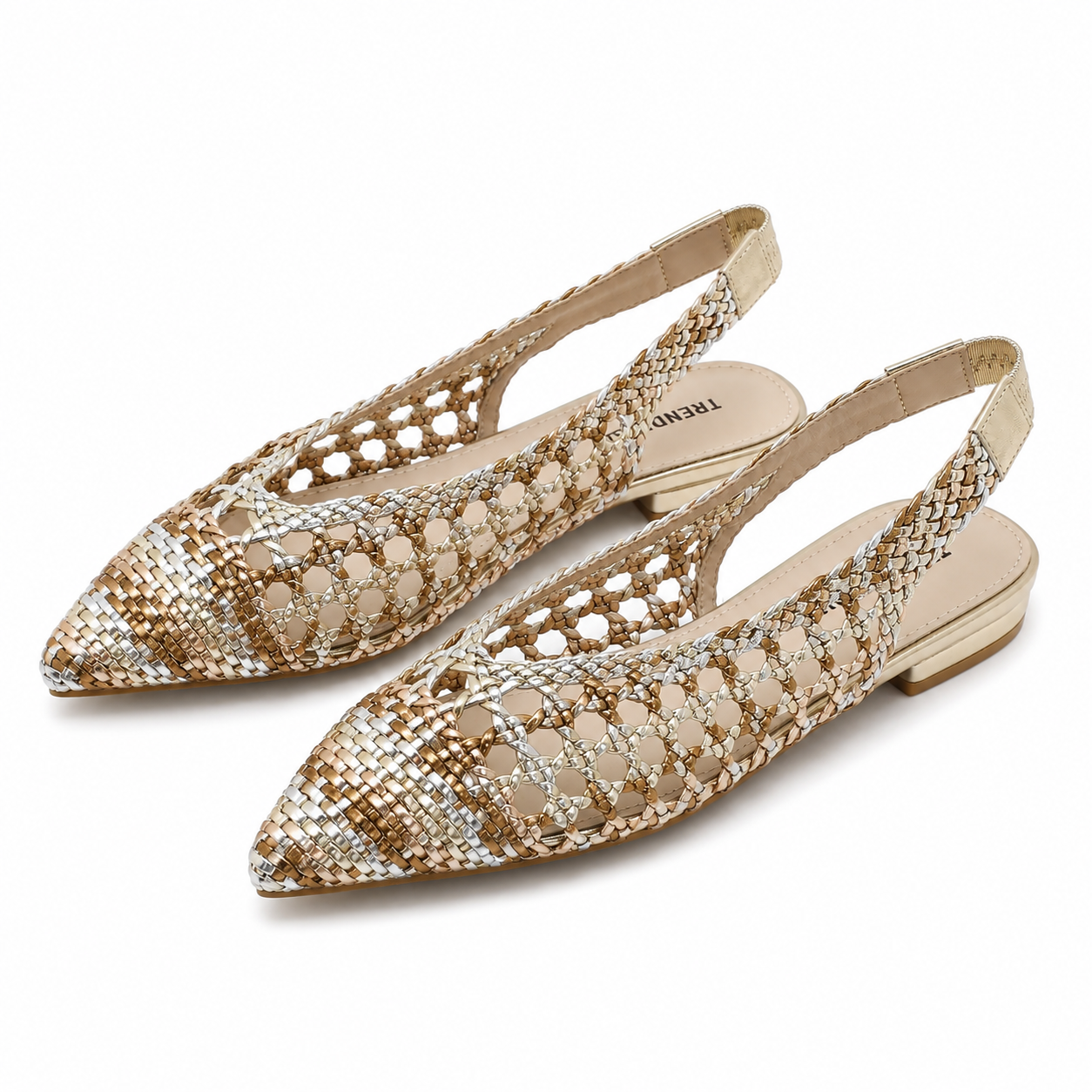 TRENDIVA™ | Sandalias Planas Trenzadas Puntiaguda