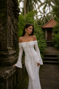 Rosalie Vestido Maxi Off-Shoulder de Encaje