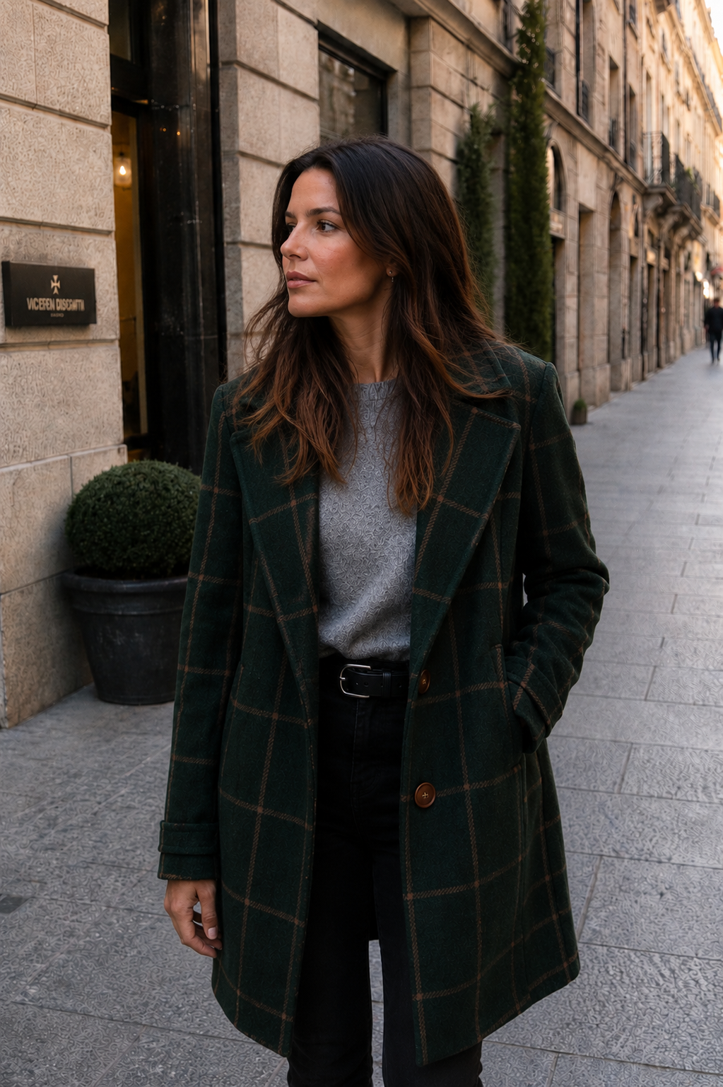 Adriana™ | Abrigo Clásico de Invierno con Estampado de Cuadros