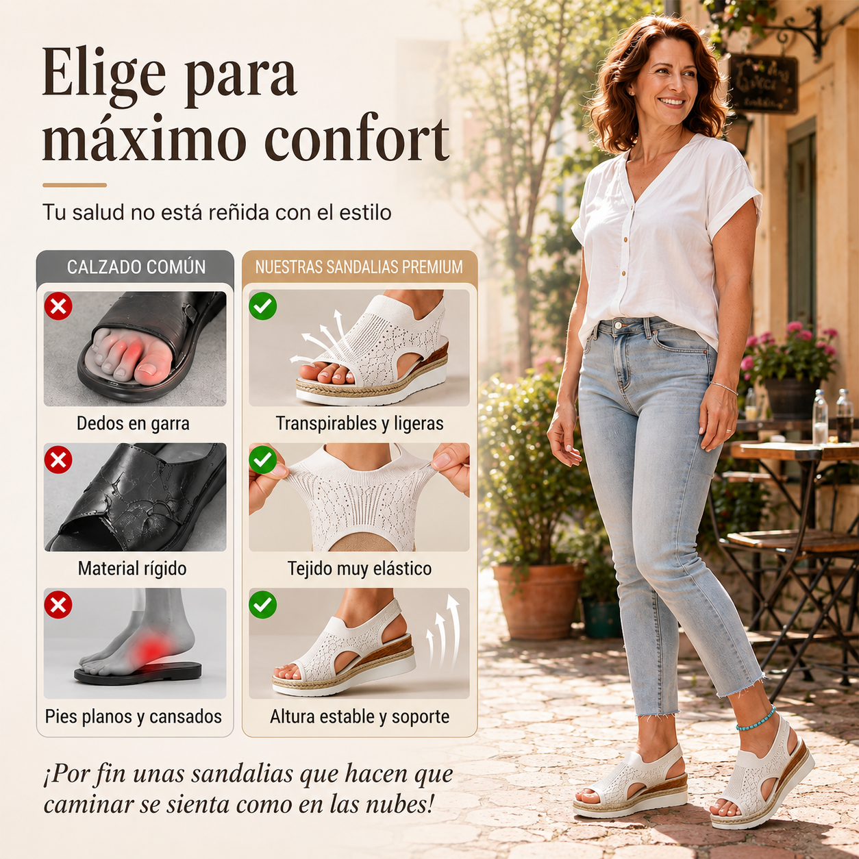 Sandalias de plataforma transpirables - Adiós a los pies doloridos