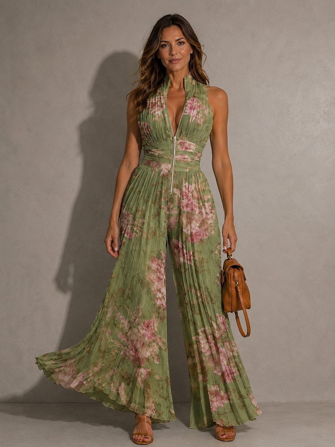 Talia | Floral Zip-Up Jumpsuit