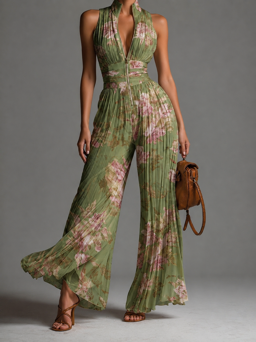 Talia | Floral Zip-Up Jumpsuit