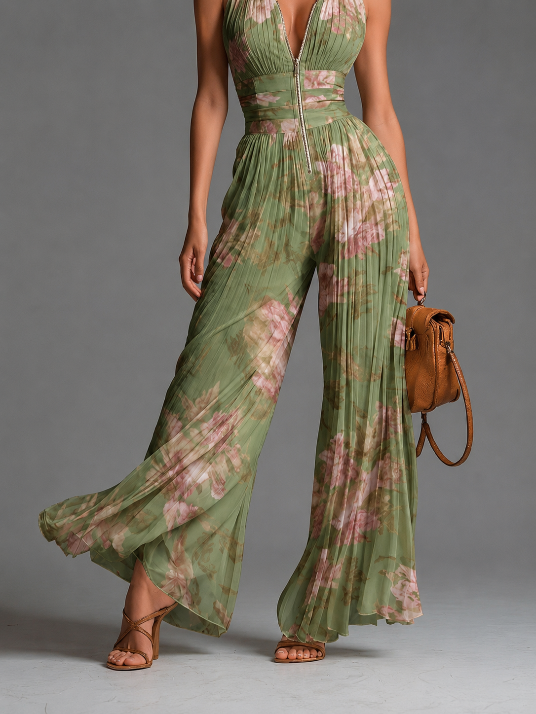 Talia | Floral Zip-Up Jumpsuit