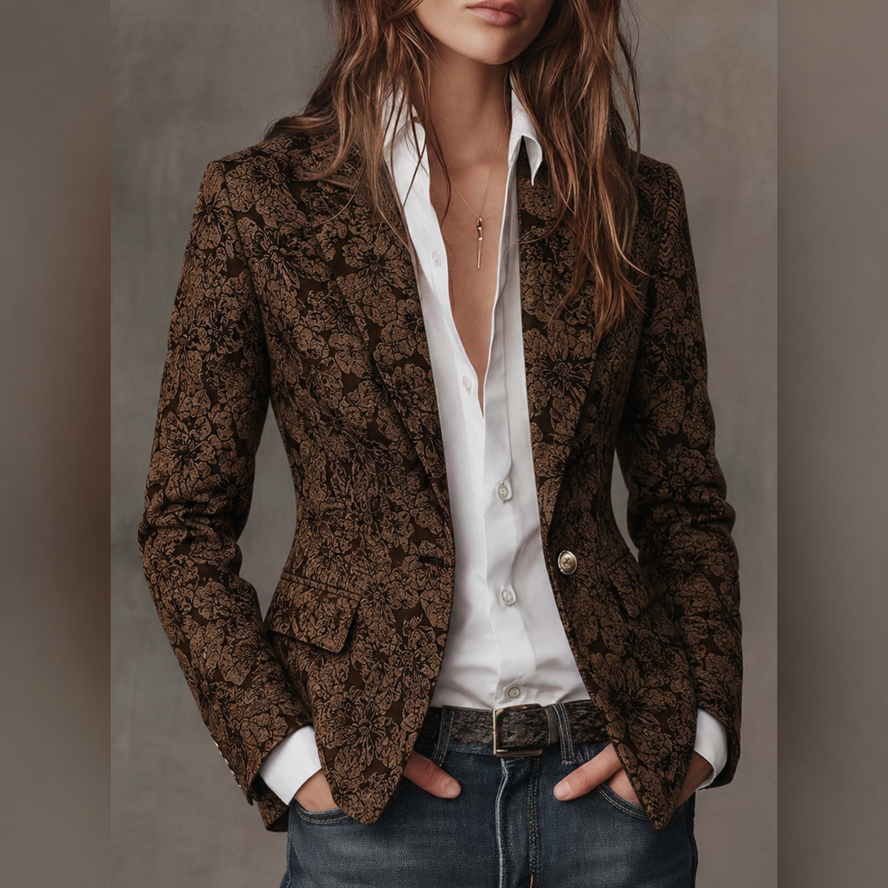 Estelle | Blazer Jacquard Cashmere Entallado