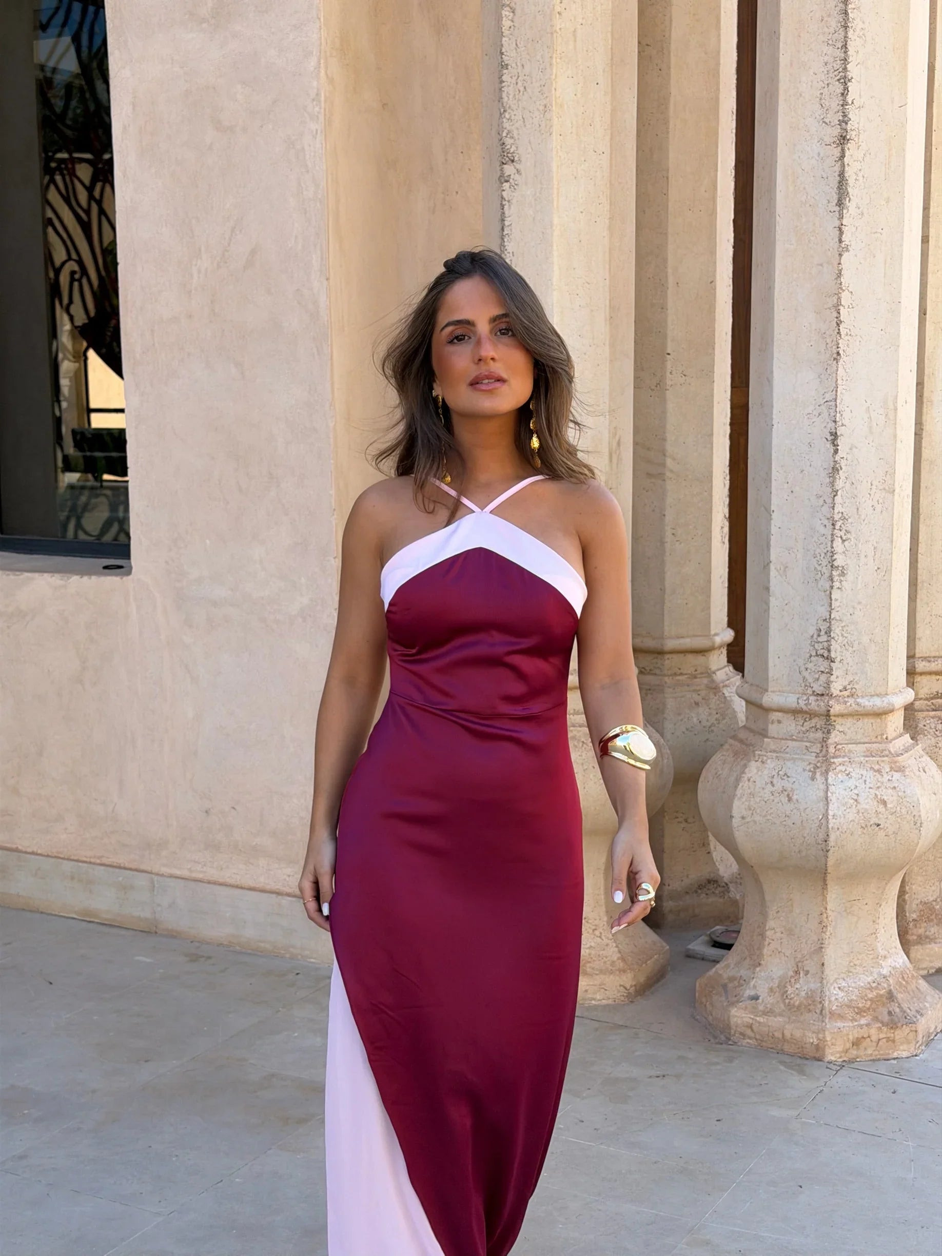 Vestido Oasis en burdeos