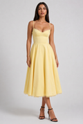 Selene - Vestido Midi Corset (Amarillo Mantequilla) - Amarillo Mantequilla