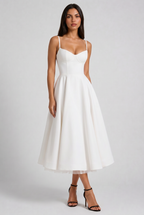 Selene - Vestido Midi Corset (Blanco II) - Blanco