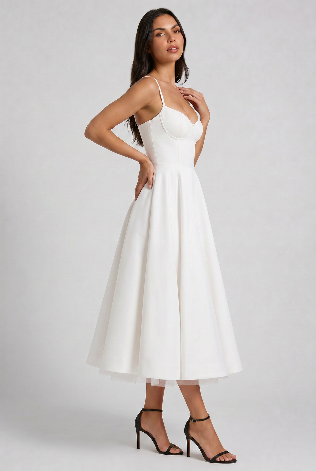 Selene - Vestido Midi Corset (Blanco II)