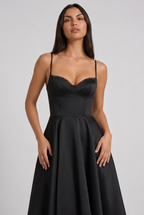 Selene - Vestido Midi Corset (Negro)